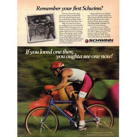 Vintage 1989 Print Ad for Schwinn Bicycles - Wall Art