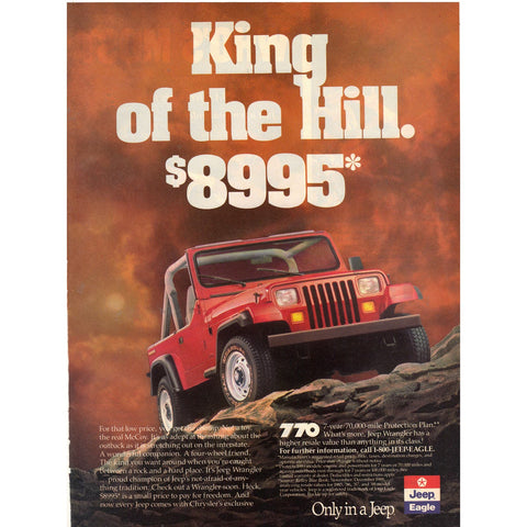 Vintage 1989 Jeep Wrangler Print Ad