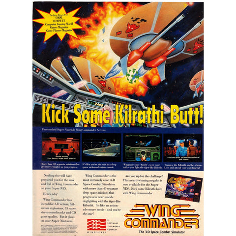 Vintage 1993 Print Ad for Wing Commander - Super NES