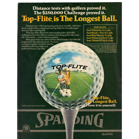 Vintage 1976 Top-Flite Golf Balls Print Ad