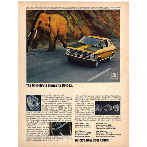 Vintage 1968 Buick Opel Kadett Print Ad