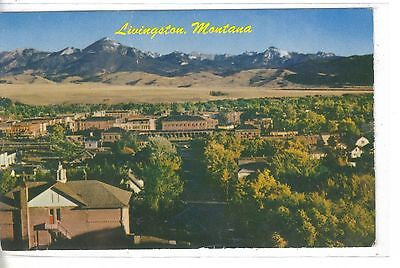 View of Livingston,Montana with Mount Baldy in Background 1961 - Cakcollectibles