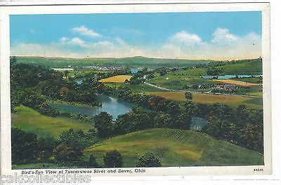 Bird's-Eye View of Tuscarawas River and Dover,Ohio - Cakcollectibles