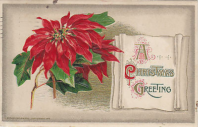 John Winsch Embossed Christmas Greetings Postcard - Cakcollectibles