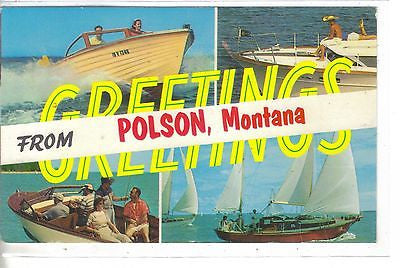 Greetings from Polson,Montana (Multi View Boats) - Cakcollectibles