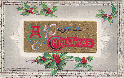 Beautiful Embossed Joyful Christmas John Winsch Postcard - Cakcollectibles