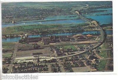 Aerial View of The International Bridge and Sault Ste. Marie,Michigan - Cakcollectibles - 1
