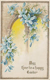 "May Thine Be A Happy Easter" Blue Lily John Winsch Postcard - Cakcollectibles - 1