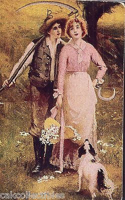 "First Love"-Man,Woman and Dog 1907 - Cakcollectibles