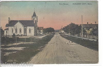 Erie Street-Rogers City,Michigan 1911 - Cakcollectibles - 1