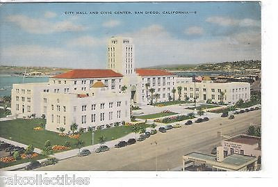 City Hall and Civic Center-San Diego,California 1946 - Cakcollectibles