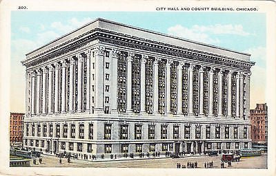 City Hall And County Building Chicago Postcard - Cakcollectibles