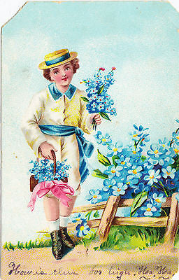 Beautiful Blue Flowers Postcard - Cakcollectibles