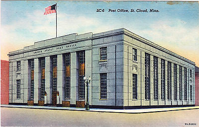 Post Office St Cloud Minnesota Linen Postcard - Cakcollectibles