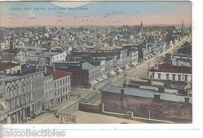 View of Pontiac,Michigan,Looking South from Court House 1909 - Cakcollectibles - 1