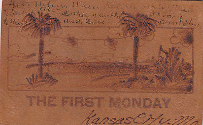 "The First Monday" Leather Comic Postcard - Cakcollectibles - 1