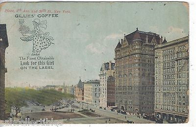 Plaza,5th Ave. and 59th Street-New York City (Gillies' Coffee Ad) - Cakcollectibles