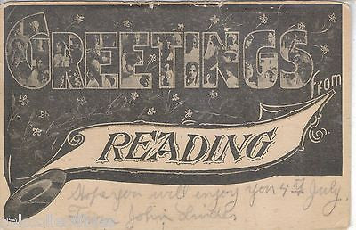 Large Letter-Greetings from Reading,Pennsylvania 1906 - Cakcollectibles