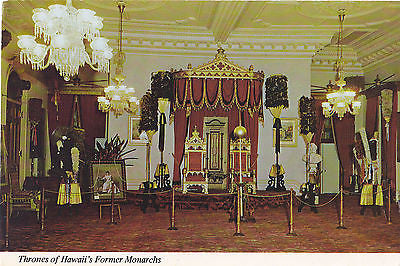 Thrones Of Hawaii's Former Monarchs Continental Postcard - Cakcollectibles - 1