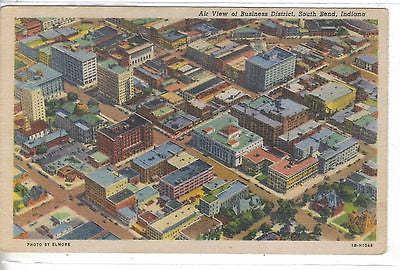 Air View of Business District-South Bend,Indiana - Cakcollectibles