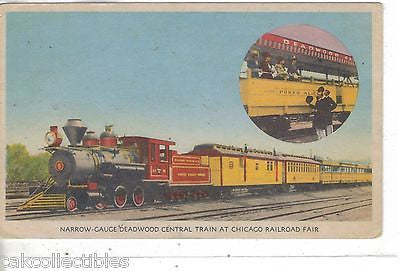 Narrow Gauge Deadwood Central Train at Chicago Railroad Fair 1949 - Cakcollectibles - 1