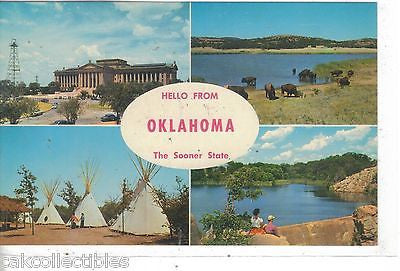 Multi View Post Card-Hello from Oklahom-The Sooner State - Cakcollectibles