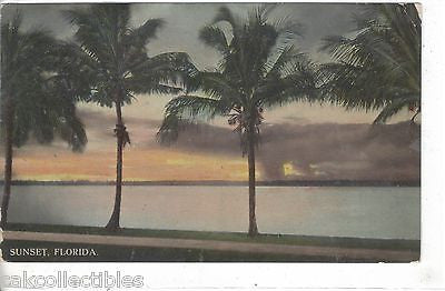 Early Post Card-Sunset in Florida - Cakcollectibles