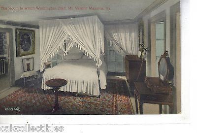 The Room in Which Washington Died-Mt. Vernonr Mansion-Virginia - Cakcollectibles