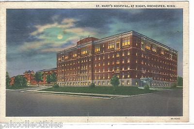 St. Mary's Hospital at Night-Rochester,Minnesota 1941 - Cakcollectibles