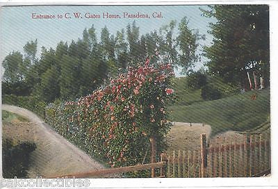 Entrance to C.W. Gates Home-Pasadena,California - Cakcollectibles