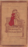 "Did You Ever Try This On Your Piano?" Comic Leather Postcard - Cakcollectibles - 1