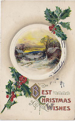 Best Christmas Wishes John Winsch Embossed Postcard - Cakcollectibles
