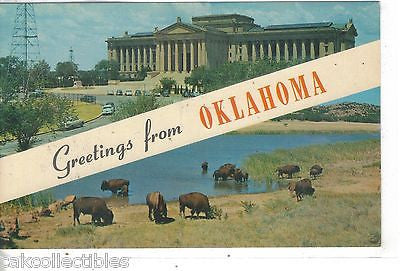 Greetings from Oklahoma-State Capitol and Buffalo - Cakcollectibles