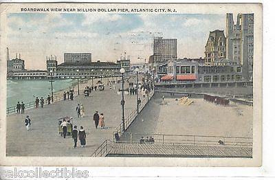 Boardwalk View near Million Dollar Pier-Atlantic City,New Jersey 1920 - Cakcollectibles