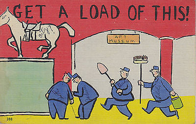 "Get A Load Of This" Linen Comic Postcard - Cakcollectibles - 1
