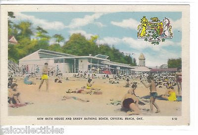 New Bath House and Sandy Bathing Beach,Crystal Beach-Ontario,Canada - Cakcollectibles