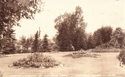 Flower Garden at Chisholm Park - Chisholm,Minnesota Real Photo Postcard