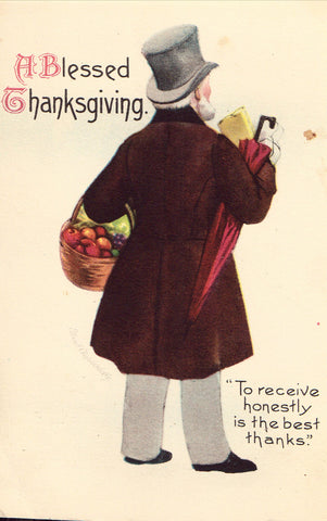 A Blessed Thanksgiving - Clapsaddle Postcard Front