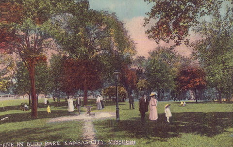 Scene in Budd Park-Kansas City,Missouri - Cakcollectibles - 1