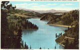 Linen postcard front., North and South Highway on Lake Coeur D'Alene,Idaho