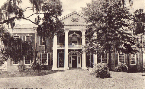 Vintage postcard front. "Auburn" - Natchez,Mississippi