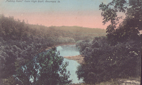 "Fishing Point" from High Bluff-namosa,Iowa 1910 - Cakcollectibles