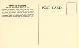 Vintage postcard back - Hotel Tudor - New York City