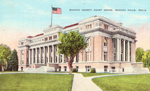 Linen postcard Wichita County Court House - Witcha Falls,Texas
