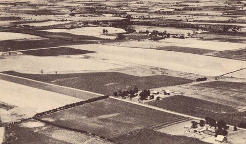 Vintage postcard Aerial View of Patchwork Agricultural Fields - Kansas