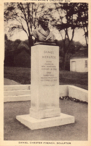 Vintage postcard Bust of Daniel Webster - Franklin,New Hampshire