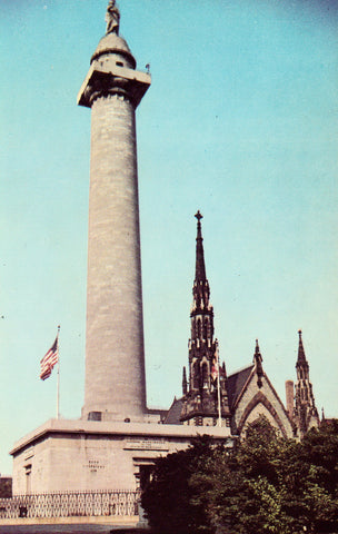Vintage postcard George Washington's Monument - Baltimore,Maryland