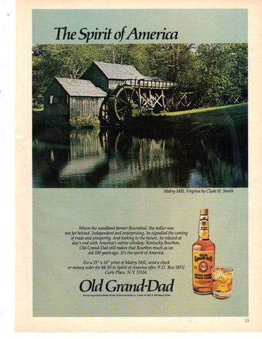 Vintage 1980's Old Grand-Dad Bourbon Print Ad