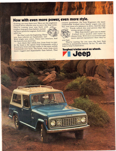 Vintage 1971 Jeep Wagoneer Print Ad