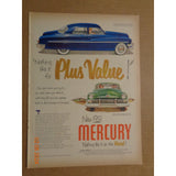 Vintage Print Ad -1951 for Old Crow Bourbon and Mercury Cars